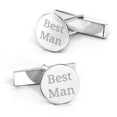 Sterling Silver Engravable Round Cufflinks