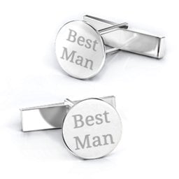 Sterling Silver Engravable Round Cufflinks