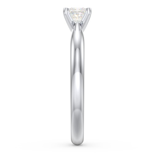1/4 ct. Princess Gemstone Engagement Ring with Tapered Band – Sterling Silver with Diamond
