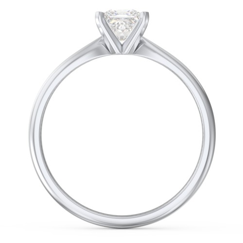 1/2 ct. Princess Gemstone Engagement Ring with Tapered Band – Sterling Silver with White Premium Zirconia