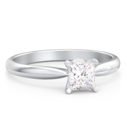 1/2 ct. Princess Gemstone Peek-A-Boo Engagement Ring with Tapered Band