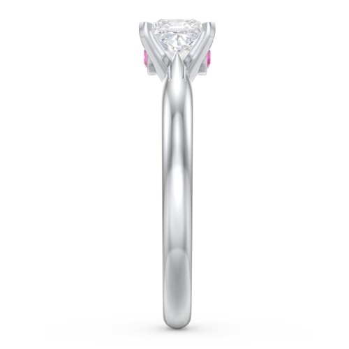 1/2 ct. Princess Gemstone Peek-A-Boo Engagement Ring with Tapered Band