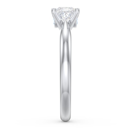 1/2 ct. Princess Gemstone Peek-A-Boo Engagement Ring with Tapered Band