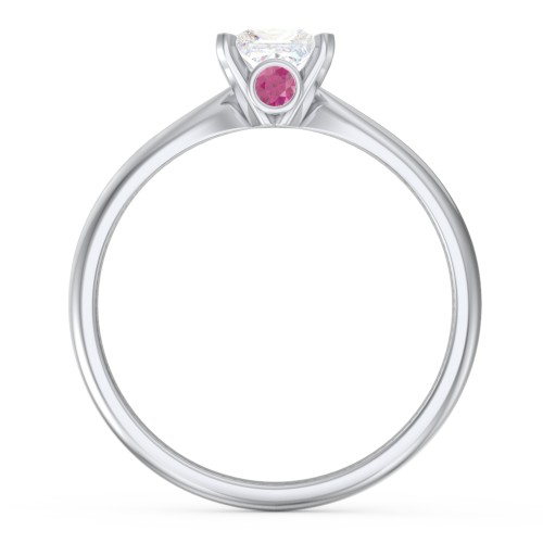 1/2 ct. Princess Gemstone Peek-A-Boo Engagement Ring with Tapered Band