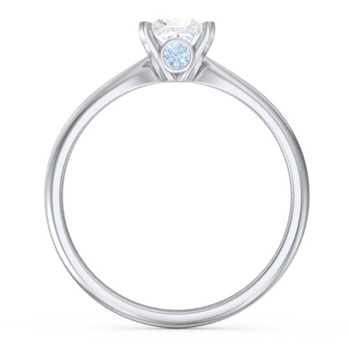 1/2 ct. Princess Gemstone Peek-A-Boo Engagement Ring with Tapered Band