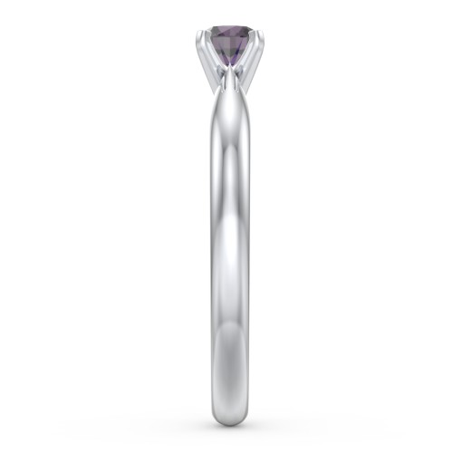 1/4 ct. Round Gemstone Engagement Ring with Tapered Band
