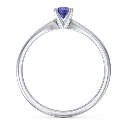 1/4 ct. Round Gemstone Engagement Ring with Tapered Band