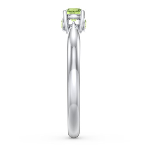 1/4 ct. Round Gemstone Peek-A-Boo Engagement Ring with Tapered Band