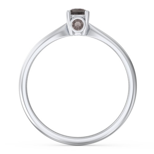 1/4 ct. Round Gemstone Peek-A-Boo Engagement Ring with Tapered Band