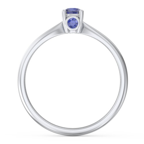 1/4 ct. Round Gemstone Peek-A-Boo Engagement Ring with Tapered Band