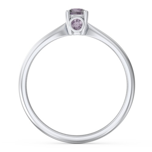 1/4 ct. Round Gemstone Peek-A-Boo Engagement Ring with Tapered Band