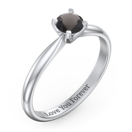 1/2 ct. Round Gemstone Engagement Ring with Tapered Band