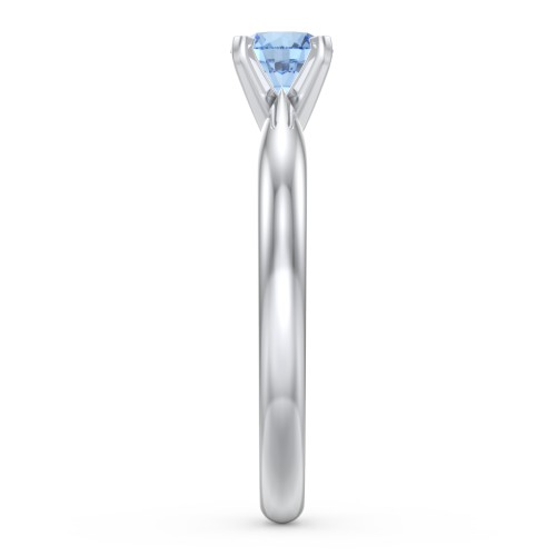1/2 ct. Round Gemstone Engagement Ring with Tapered Band