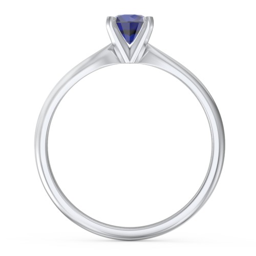 1/2 ct. Round Gemstone Engagement Ring with Tapered Band