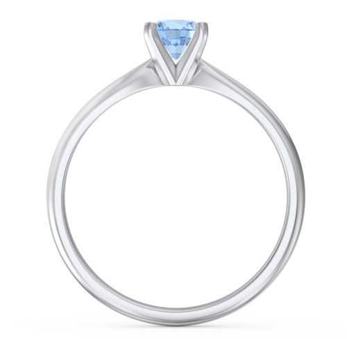 1/2 ct. Round Gemstone Engagement Ring with Tapered Band