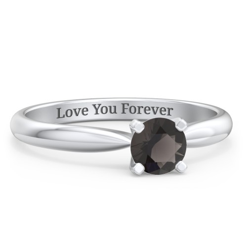 1/2 ct. Round Gemstone Engagement Ring with Tapered Band