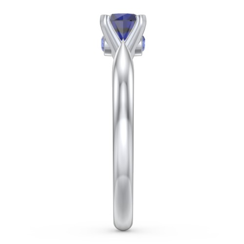 1/2 ct. Round Gemstone Peek-A-Boo Engagement Ring with Tapered Band