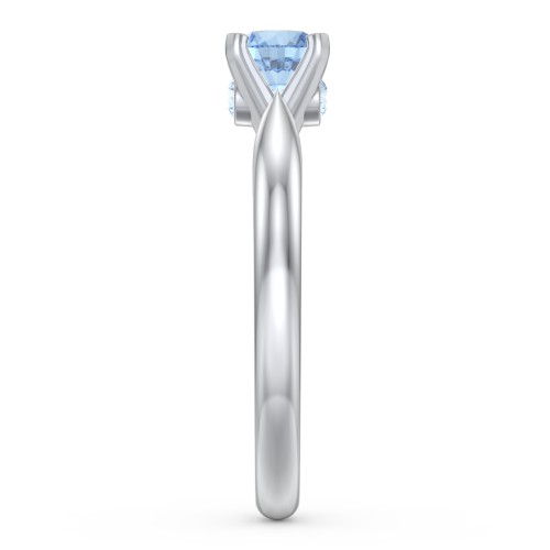1/2 ct. Round Gemstone Peek-A-Boo Engagement Ring with Tapered Band
