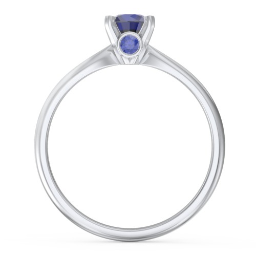 1/2 ct. Round Gemstone Peek-A-Boo Engagement Ring with Tapered Band