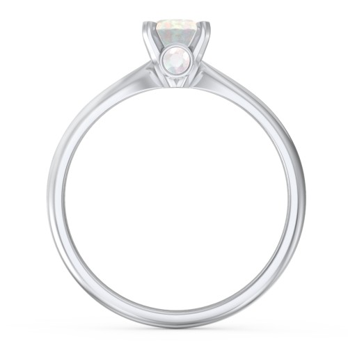 1/2 ct. Round Gemstone Peek-A-Boo Engagement Ring with Tapered Band