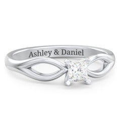 1/4 ct. Princess Gemstone Split Engagement Ring