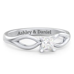 1/4 ct. Princess Gemstone Split Engagement Ring