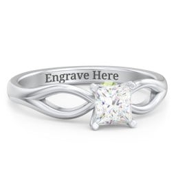 1/2 ct. Princess Gemstone Split Peek-A-Boo Engagement Ring