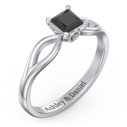 1/2 ct. Princess Gemstone Split Peek-A-Boo Engagement Ring