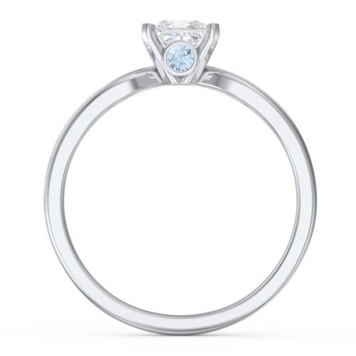 1/2 ct. Princess Gemstone Split Peek-A-Boo Engagement Ring
