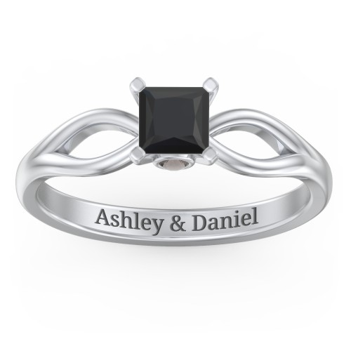 1/2 ct. Princess Gemstone Split Peek-A-Boo Engagement Ring
