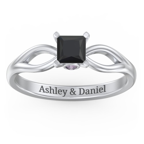 1/2 ct. Princess Gemstone Split Peek-A-Boo Engagement Ring