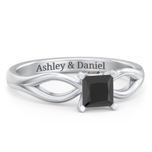 1/2 ct. Princess Gemstone Split Peek-A-Boo Engagement Ring