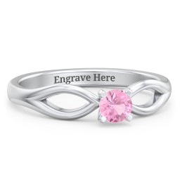 1/4 ct. Round Gemstone Split Engagement Ring
