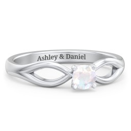1/4 ct. Round Gemstone Split Engagement Ring