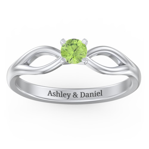 1/4 ct. Round Gemstone Split Engagement Ring