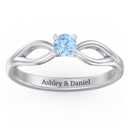 1/4 ct. Round Gemstone Split Engagement Ring