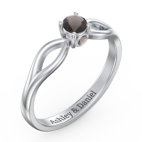 1/4 ct. Round Gemstone Split Peek-A-Boo Engagement Ring