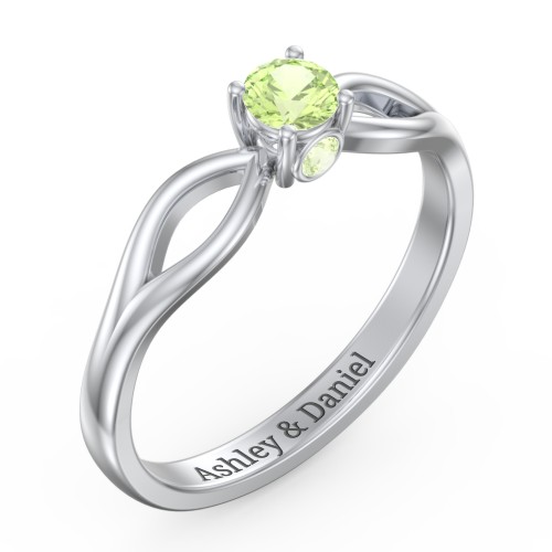 1/4 ct. Round Gemstone Split Peek-A-Boo Engagement Ring
