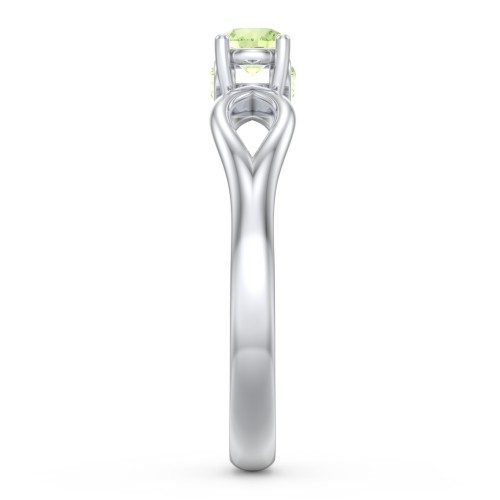 1/4 ct. Round Gemstone Split Peek-A-Boo Engagement Ring