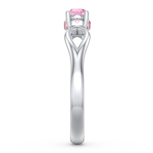 1/4 ct. Round Gemstone Split Peek-A-Boo Engagement Ring