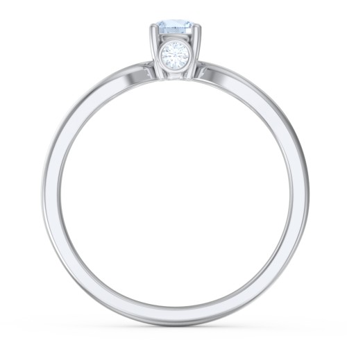 1/4 ct. Round Gemstone Split Peek-A-Boo Engagement Ring