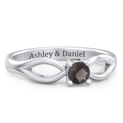 1/4 ct. Round Gemstone Split Peek-A-Boo Engagement Ring