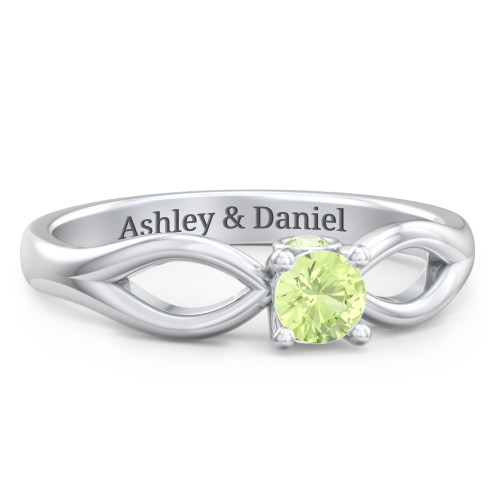 1/4 ct. Round Gemstone Split Peek-A-Boo Engagement Ring
