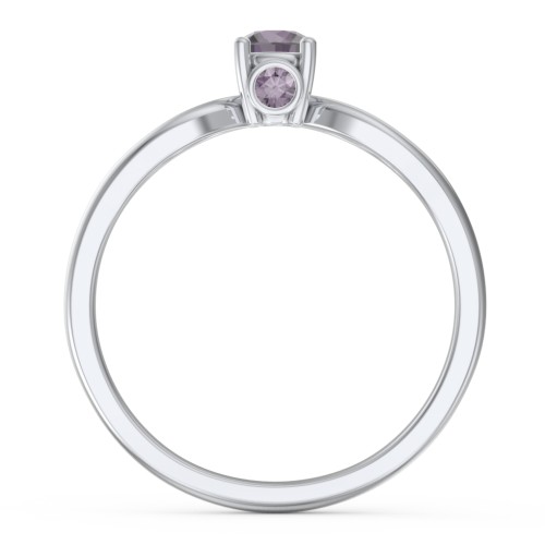1/4 ct. Round Gemstone Split Peek-A-Boo Engagement Ring – Sterling Silver with Alexandrite