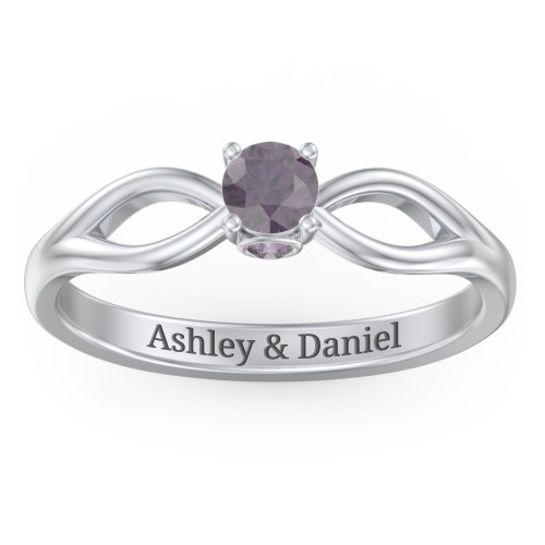 1/4 ct. Round Gemstone Split Peek-A-Boo Engagement Ring – Sterling Silver with Alexandrite