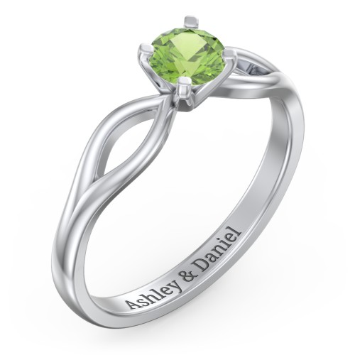 1/2 ct. Round Gemstone Split Engagement Ring