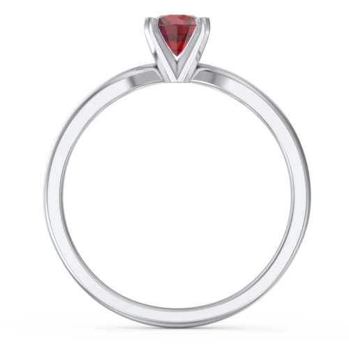 1/2 ct. Round Gemstone Split Engagement Ring