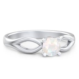 1/2 ct. Round Gemstone Split Peek-A-Boo Engagement Ring