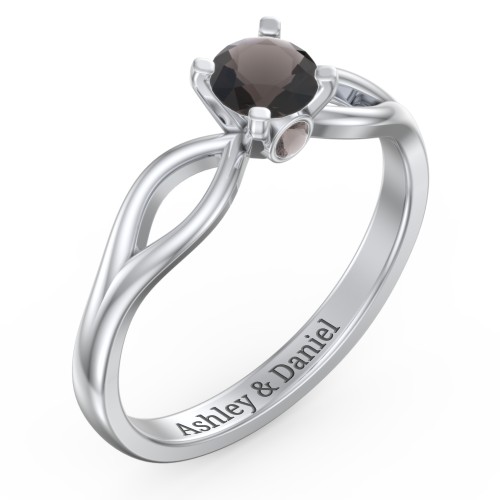 1/2 ct. Round Gemstone Split Peek-A-Boo Engagement Ring