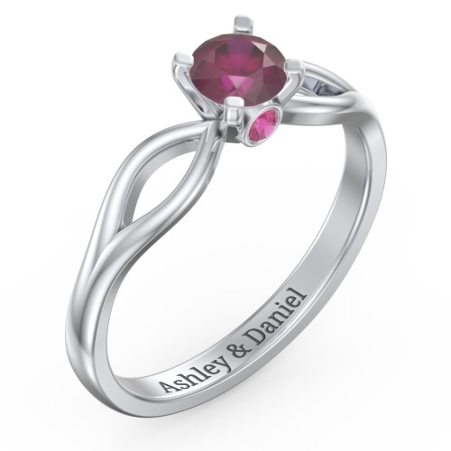 1/2 ct. Round Gemstone Split Peek-A-Boo Engagement Ring